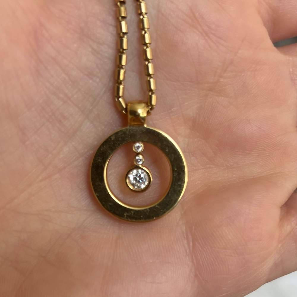 Roberto Coin Cento Yellow Gold Diamond O Pendant Necklace